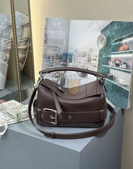 LOEWE SMALL PUZZLE BIKER BAG IN SHINY CALFSKIN A510S21XC7 (24*16.5*10.5cm)