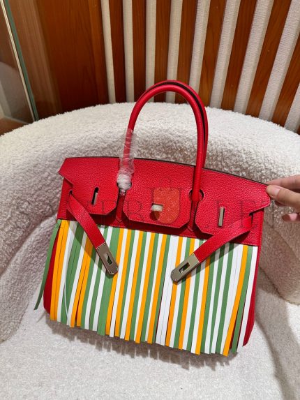 HERMES MASTER BIRKIN 30 TOGO HSS SOLEIL MULTI COLOUR FRINGE 588744 (30*21*15cm)