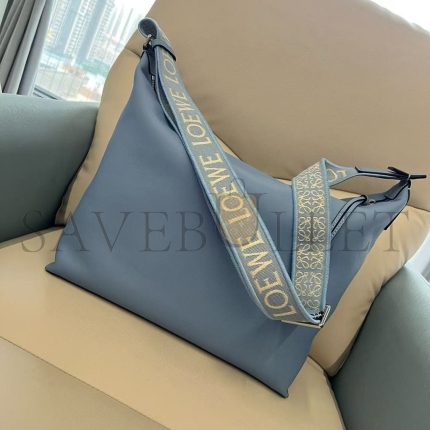 LOEWE CUBI CROSSBODY BAG IN SUPPLE SMOOTH CALFSKIN AND JACQUARD B906K70X13 (44*30*18cm)